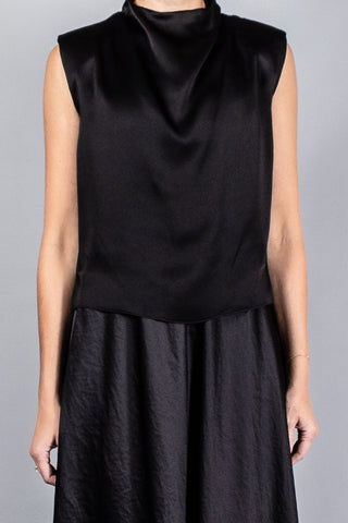 Forte Forte Envers Satin Funnel Neck Top-Tops-Misch-Boutique-Vancouver-Canada-misch.ca