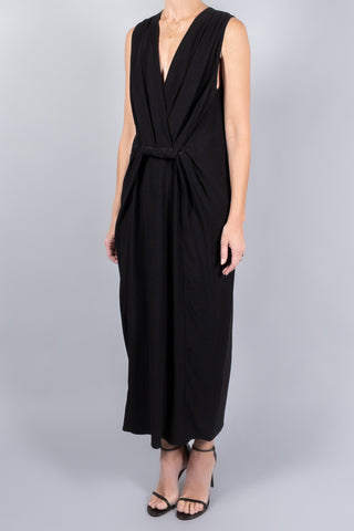 Marina Moscone V-Neck Draped Twist Belt Dress-Dresses and Jumpsuits-Misch-Boutique-Vancouver-Canada-misch.ca