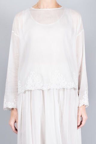 Forte Forte Embroidered Blouse With Scarf-Tops-Misch-Boutique-Vancouver-Canada-misch.ca