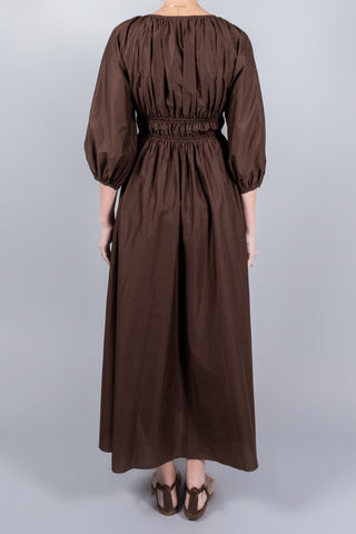 Matteau Shirred Plunge Button Dress-Dresses and Jumpsuits-Misch-Boutique-Vancouver-Canada-misch.ca