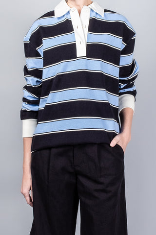 Closed Striped Rugby Shirt-Tops-Misch-Boutique-Vancouver-Canada-misch.ca