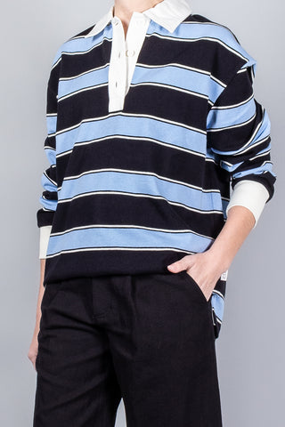 Closed Striped Rugby Shirt-Tops-Misch-Boutique-Vancouver-Canada-misch.ca