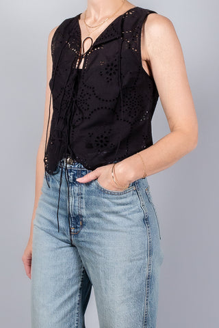 Matteau Broderie Tie Blouse-Tops-Misch-Boutique-Vancouver-Canada-misch.ca