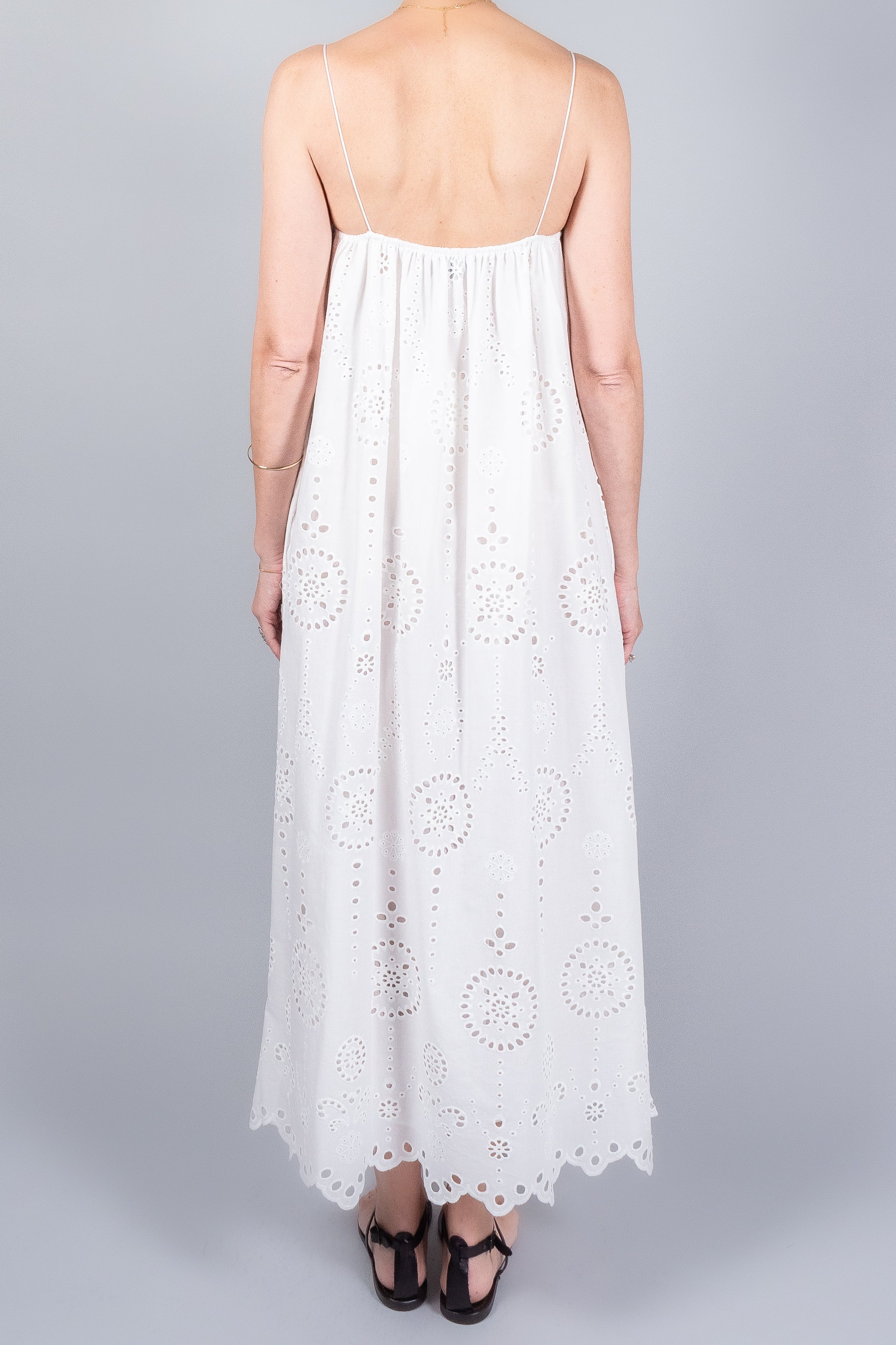 Matteau Broderie Cami Midi Dress - White