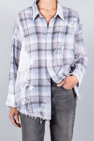 R13 Shredded Seam Drop Neck Shirt-Tops-Misch-Boutique-Vancouver-Canada-misch.ca