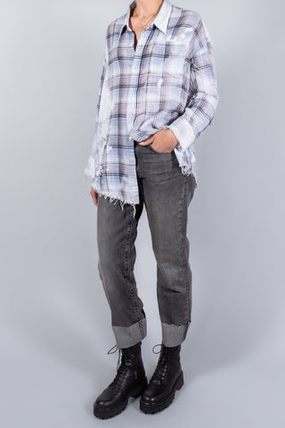 R13 Shredded Seam Drop Neck Shirt-Tops-Misch-Boutique-Vancouver-Canada-misch.ca