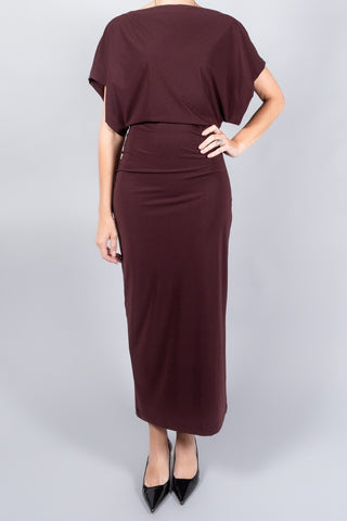 REYÈM Draped Midi Dress-Dresses and Jumpsuits-Misch-Boutique-Vancouver-Canada-misch.ca