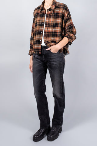 R13 Drop Neck Cropped Shirt-Tops-Misch-Boutique-Vancouver-Canada-misch.ca