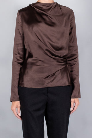 Loulou De Saison Anya Draped Long Sleeve Top