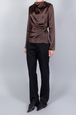 Loulou De Saison Anya Draped Long Sleeve Top