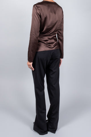 Loulou De Saison Anya Draped Long Sleeve Top