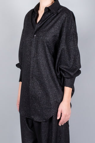 Darkpark Georgia Wool Lurex Shirt With Detachable Scarf-Tops-Misch-Boutique-Vancouver-Canada-misch.ca