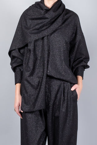 Darkpark Georgia Wool Lurex Shirt With Detachable Scarf-Tops-Misch-Boutique-Vancouver-Canada-misch.ca