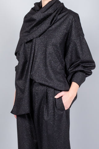 Darkpark Georgia Wool Lurex Shirt With Detachable Scarf-Tops-Misch-Boutique-Vancouver-Canada-misch.ca
