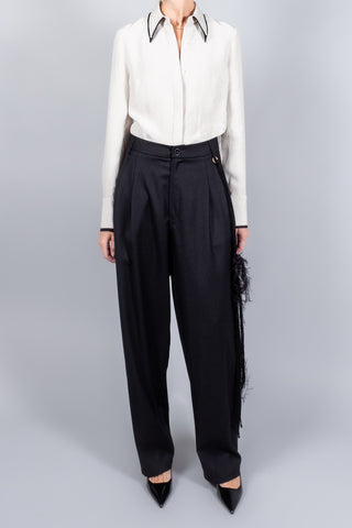 Darkpark Phebe Wool Wide-Leg Pants With Detachable Hand Woven Wool Chain-Pants and Shorts-Misch-Boutique-Vancouver-Canada-misch.ca