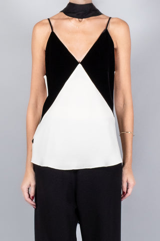 Forte Forte Block Colour Velvet and Envers Satin Slip Top-Tops-Misch-Boutique-Vancouver-Canada-misch.ca