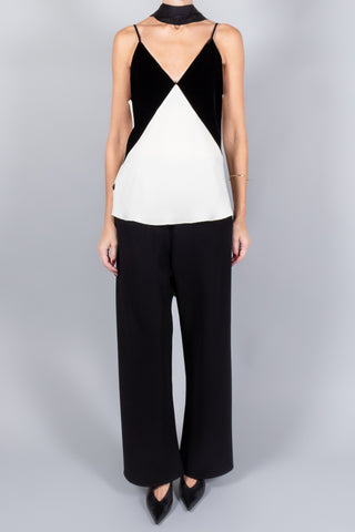Forte Forte Block Colour Velvet and Envers Satin Slip Top-Tops-Misch-Boutique-Vancouver-Canada-misch.ca