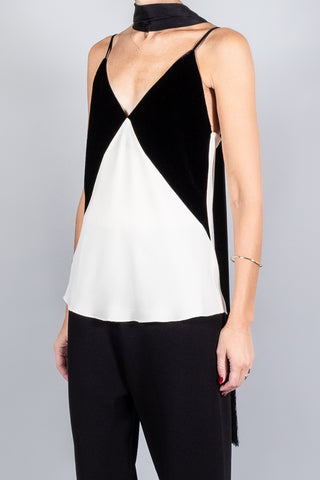 Forte Forte Block Colour Velvet and Envers Satin Slip Top-Tops-Misch-Boutique-Vancouver-Canada-misch.ca