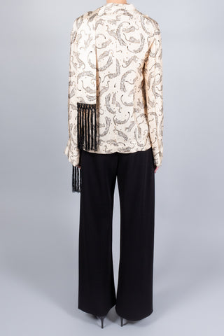Forte Forte Royal Leopard Shirt with Satin Fringed Scarf-Tops-Misch-Boutique-Vancouver-Canada-misch.ca