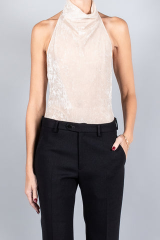 Forte Forte Flocked Stretch Tulle Sleeveless Bodysuit-Tops-Misch-Boutique-Vancouver-Canada-misch.ca