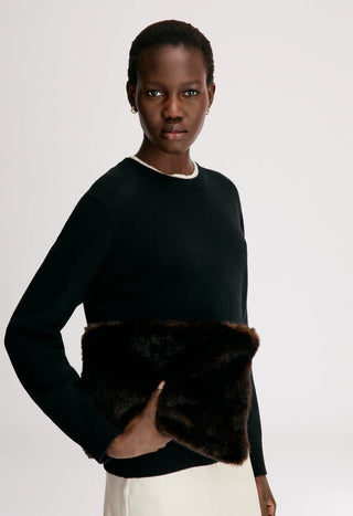 Loulou De Saison Otis Contrast Collar Sweater-Knitwear-Misch-Boutique-Vancouver-Canada-misch.ca