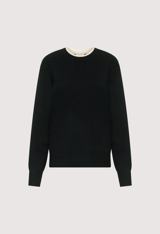 Loulou De Saison Otis Contrast Collar Sweater-Knitwear-Misch-Boutique-Vancouver-Canada-misch.ca