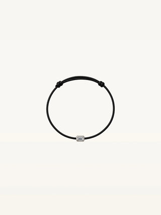 Dévé Mini Brise-Soleil Bracelet ~ Emerald Cut / Black Cord / Sterling Silver-Jewelry-Misch-Boutique-Vancouver-Canada-misch.ca