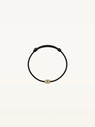 Dévé Mini Brise-Soleil Bracelet ~ Emerald Cut / Black Cord / Gold Vermeil-Jewelry-Misch-Boutique-Vancouver-Canada-misch.ca