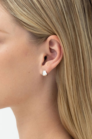 Nina Gordon Small Silver Fold Hoops-Jewelry-Misch-Boutique-Vancouver-Canada-misch.ca