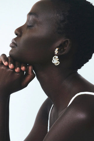 Completed Works Freshwater Pearl and Zarconia Drop Earrings-Jewelry-Misch-Boutique-Vancouver-Canada-misch.ca