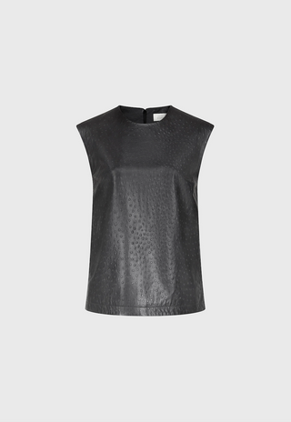 Loulou De Saison Fiza Boxy Leather Top-Tops-Misch-Boutique-Vancouver-Canada-misch.ca