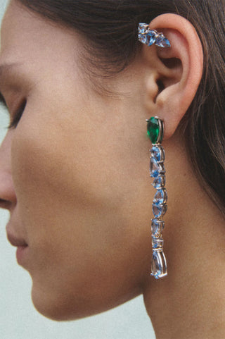 Completed Works Earrings Blue Spinel and Emerald Zirconia Drop Earrings-Jewelry-Misch-Boutique-Vancouver-Canada-misch.ca