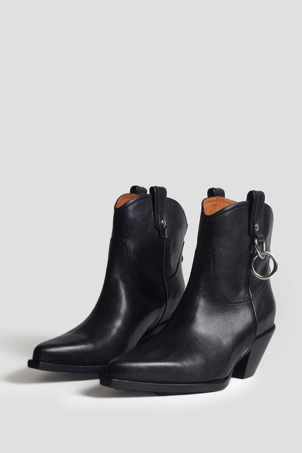 R13 Cowboy Ankle Boot With Ring